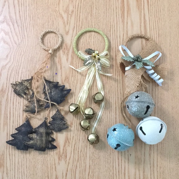 Bundle of 3 Christmas Door Bells 🔔Gold Bronze Silver Blue - Picture 1 of 4